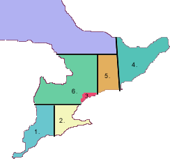 Ontario Canada  Golf Course - Map of Regions